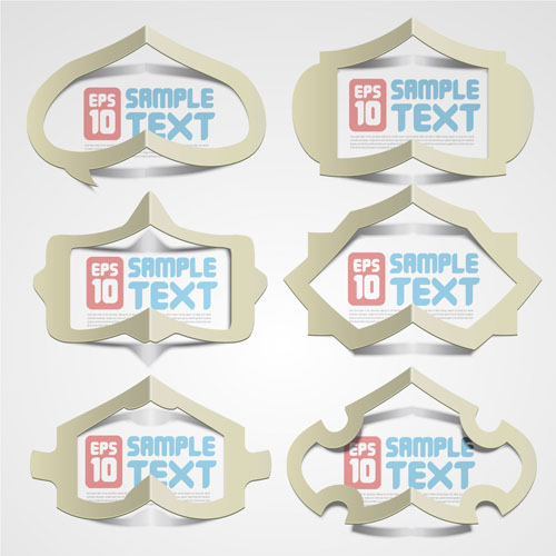 free vector Creative folded hollow paper text template vector 2