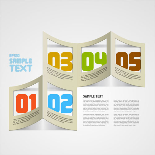 free vector Creative paper folded hollow text template vector 4