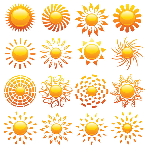 free vector Crystal icon vector of the sun