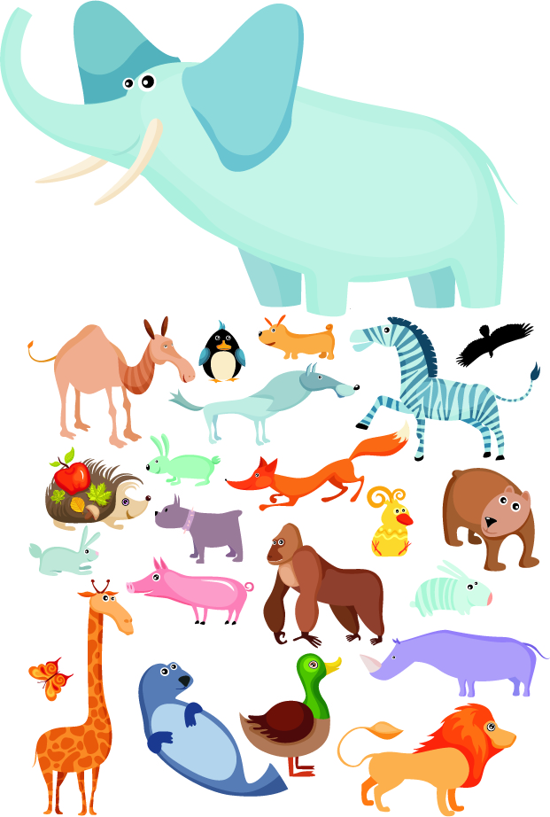 free vector Cute cartoon animals vector