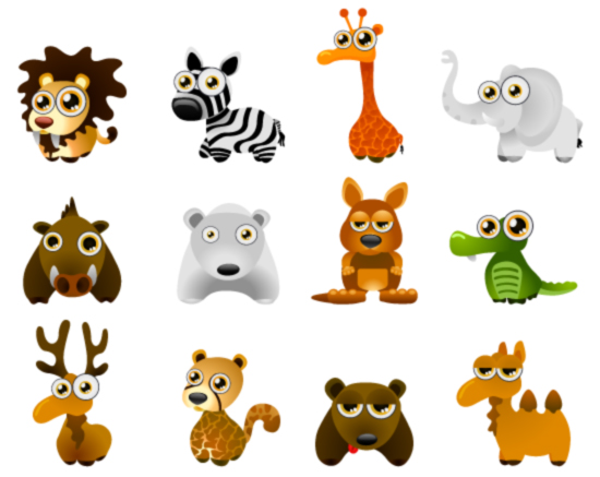 Cute cartoon animals (94293) Free EPS Download / 4 Vector
