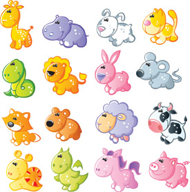 Download Cute cartoon animals (94295) Free EPS Download / 4 Vector