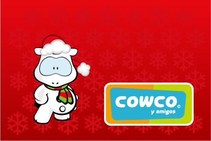 free vector Cute cartoon characters Cowco Christmas vector subject material