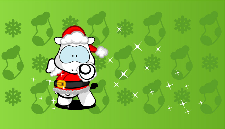 free vector Cute cartoon characters Cowco Christmas vector subject material