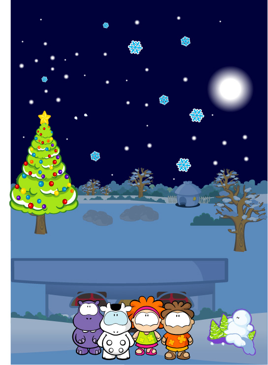 free vector Cute cartoon characters Cowco Christmas vector subject material