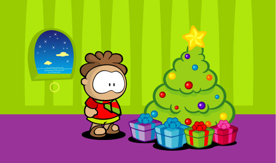 free vector Cute cartoon characters Cowco Christmas vector subject material