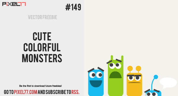 free vector Cute Colorful Monsters
