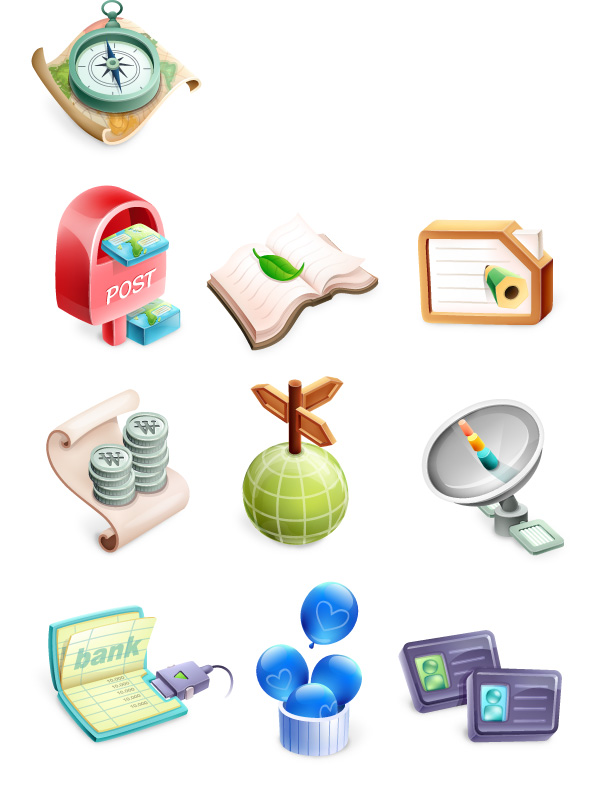free vector Cute exquisite three-dimensional icon vector material-1