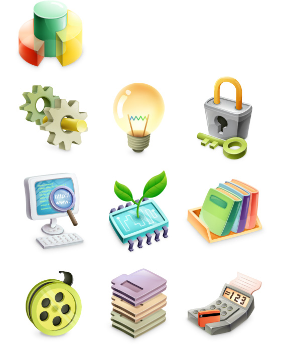 free vector Cute exquisite three-dimensional icon vector material-2