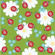 free vector Cute ladybug flowers vector background
