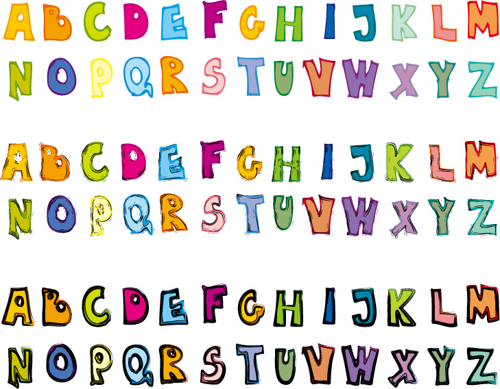 Cute letters of the alphabet vector material Free Vector / 4Vector