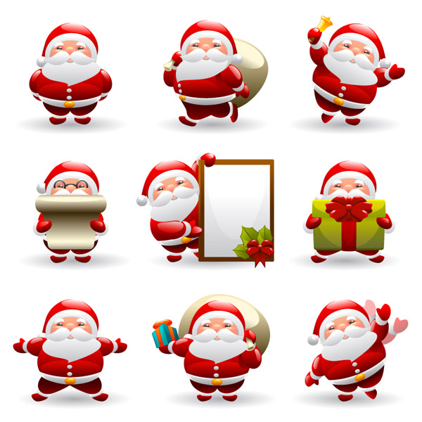 free vector Cute santa claus and snowman vector