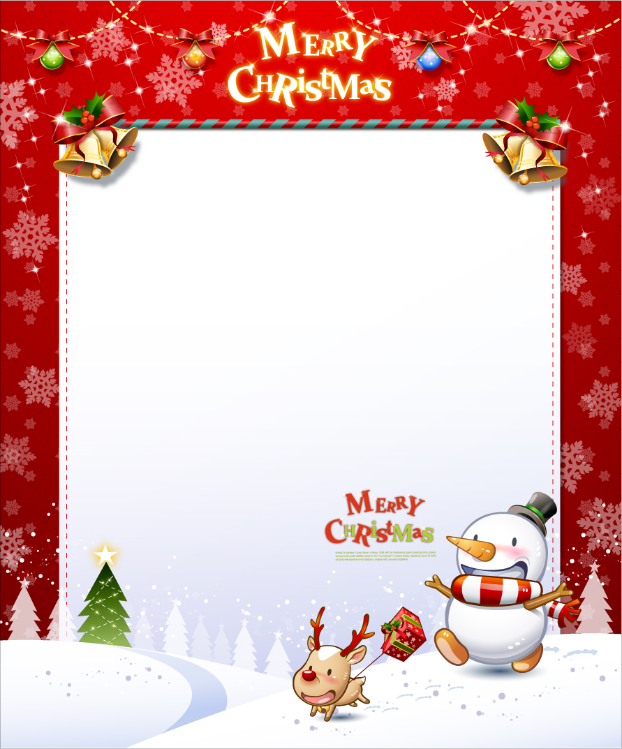 free vector Cute snowman and santa claus 01 christmas vector
