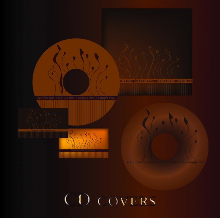 free vector Dark red cd cover 01 vector