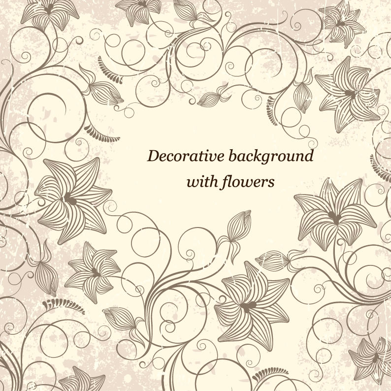Decorative Background With Flowers Art 21020 Free Eps