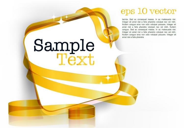 free vector Decorative ribbon design template vector 3 text