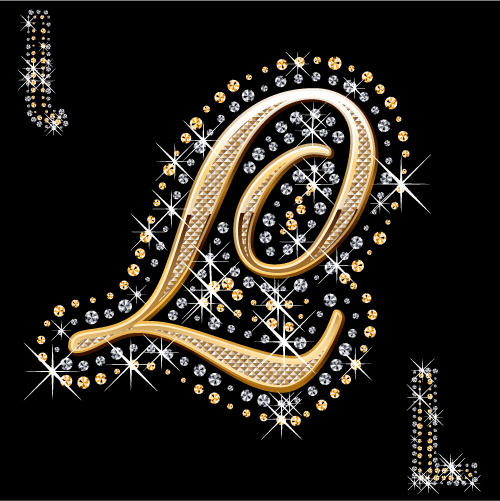 free vector Diamond embedded in the english alphabet arabic numerals and symbols vector