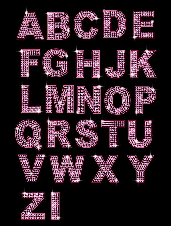 free vector Diamond letters and numbers vector pink and purple