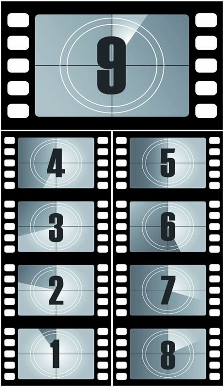 free vector Digital countdown vector film titles