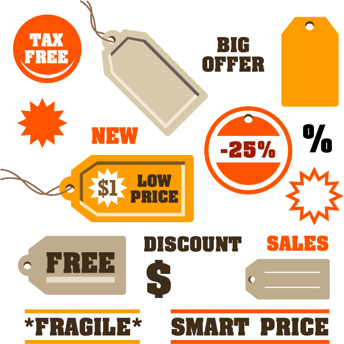 free vector Discount sales tag vector