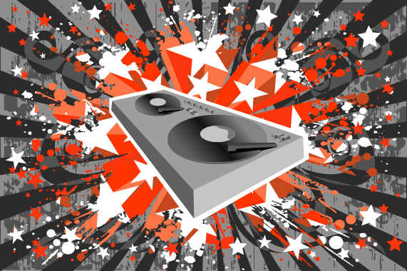 free vector Dj music player with the trend of the background elements of vector