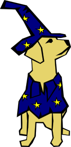 free vector Dog 01 Drawn With Straight Lines (wizard Costume) clip art