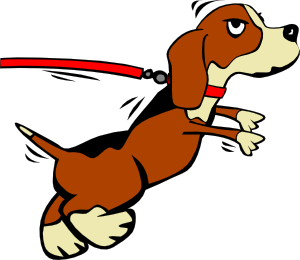 free vector Dog On Leash Cartoon clip art