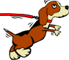 free vector Dog On Leash Cartoon clip art