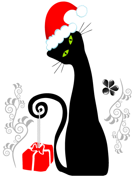 free vector Dogs and Cats Christmas Vector