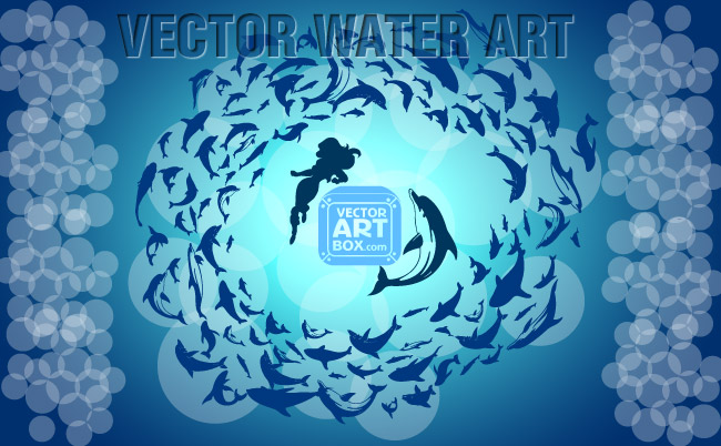 free vector Dolphins Water Background