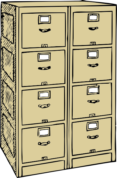 free vector Double Drawer File Cabinet clip art