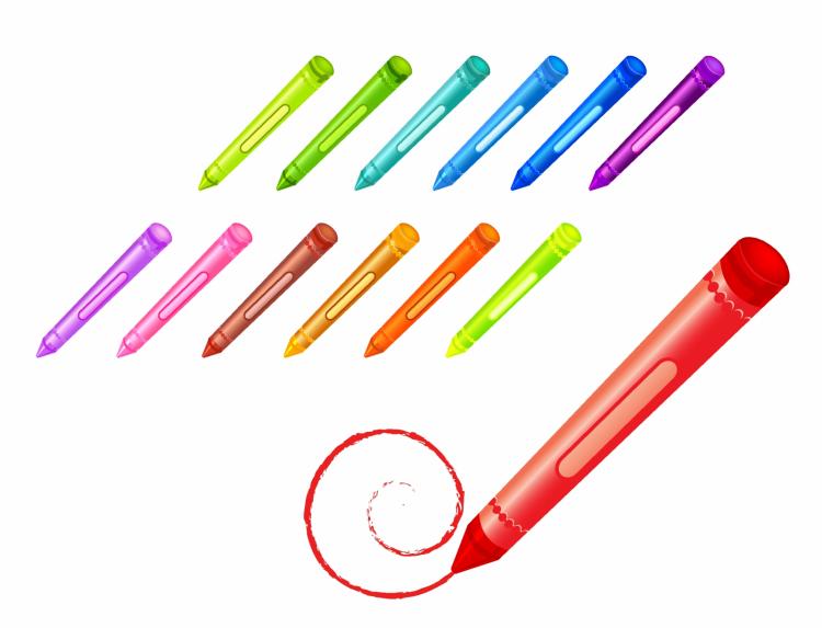 free vector Drawing crayons