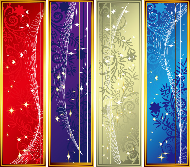 free vector Dream banner-shaped vertical pattern vector material