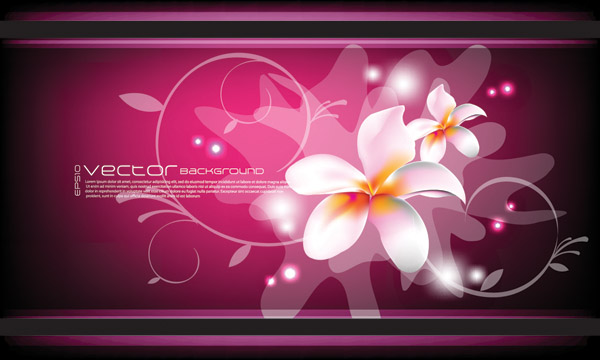 free vector Dream flowers and beautiful vector background