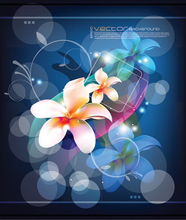 free vector Dream flowers and beautiful vector background
