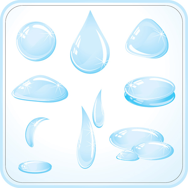 free vector Drops of water droplets vector