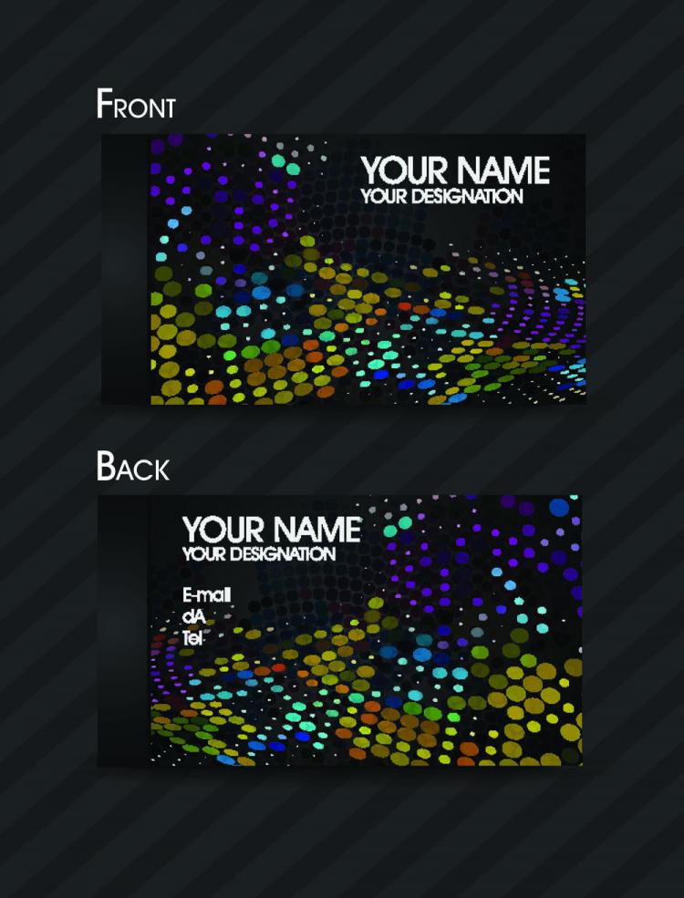 free vector Dynamic color business card template 01 vector