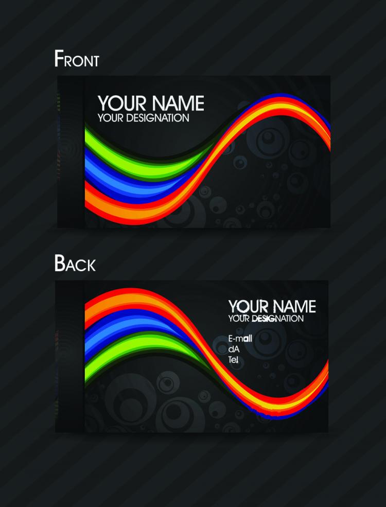 free vector Dynamic color business card templates 03 vector
