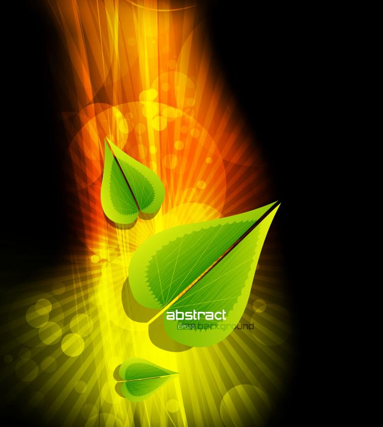free vector Dynamic gorgeous leaves background 03 vector