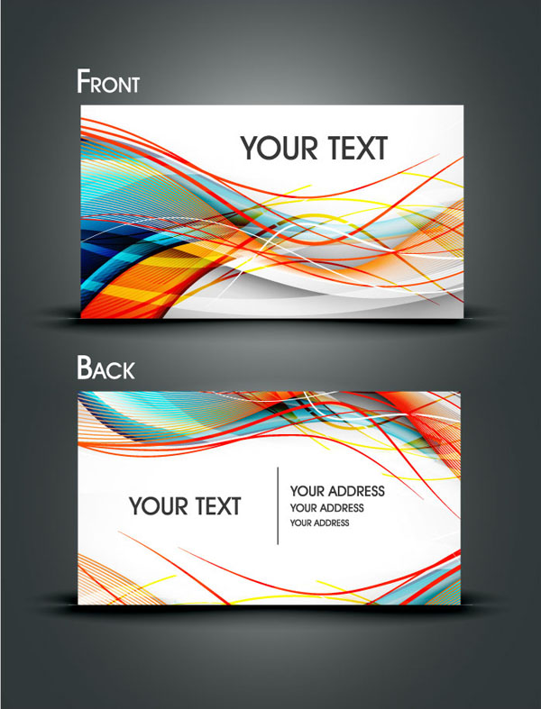 free vector Dynamic lines of business card templates vector