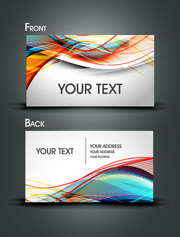 free vector Dynamic lines of business card templates vector