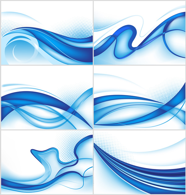 free vector Dynamic lines of the blue background vector