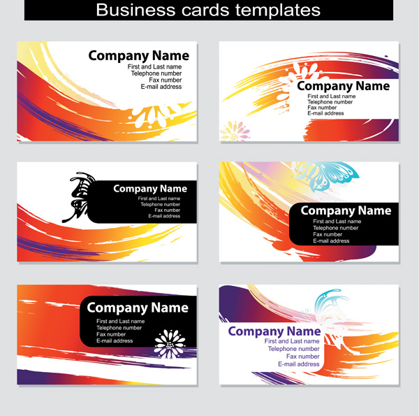 free vector Dynamic vector colorful cards