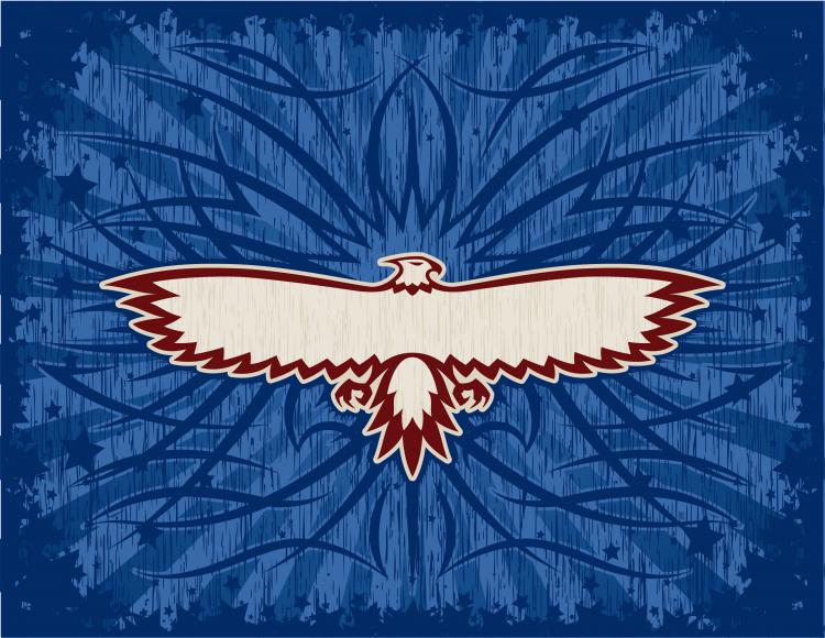 free vector Eagle totem and beautiful vector background