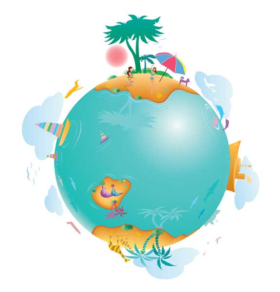 free vector Earth leisure vector illustration material