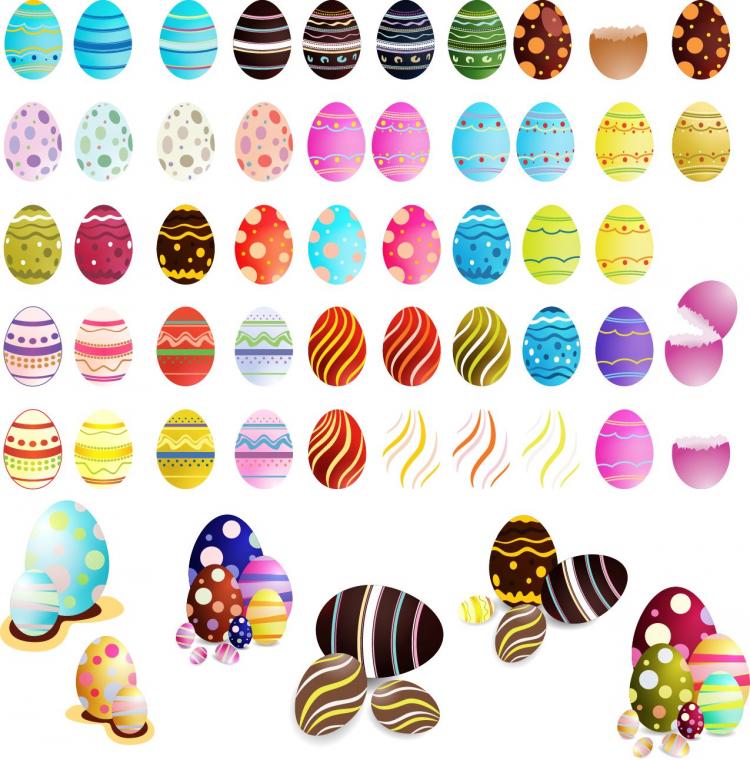 Download Easter Eggs Set (7683) Free EPS, SVG Download / 4 Vector