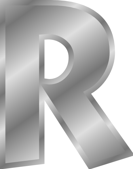 free vector Effect Letters Alphabet Silver R clip art
