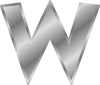 free vector Effect Letters Alphabet Silver W clip art