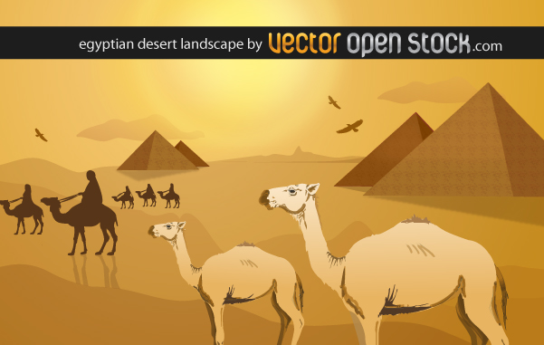 free vector Egyptian desert landscape