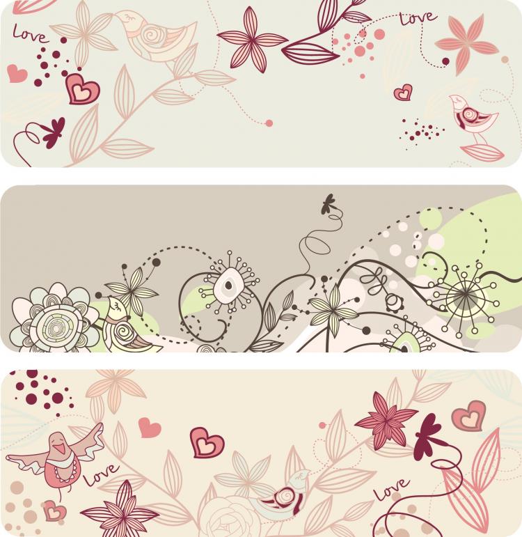 Download Elegant lines of floral pattern (23007) Free AI Download / 4 Vector